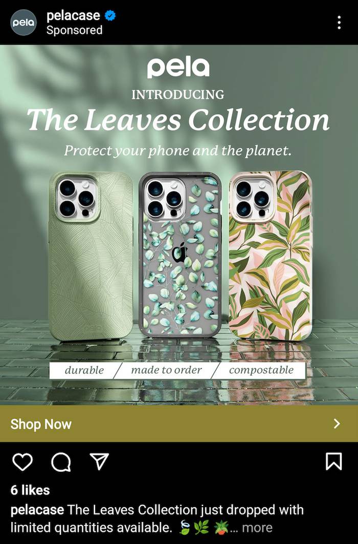 Example of ad showing product features.