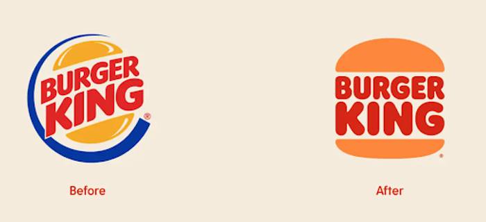 Two versions of the Burger King Logo, one using modern type and graphics, the other a more stripped back, vintage style burger and font.