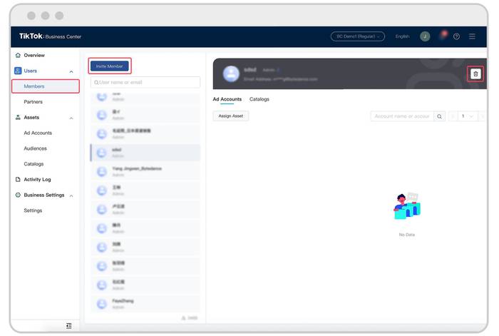 A screenshot of TikTok's business centre listing the potential advertising options on the app