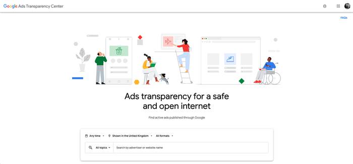 A screenshot of Google Ads Transparency Center - a helpful way of finding out what ad campaigns competitors are running.