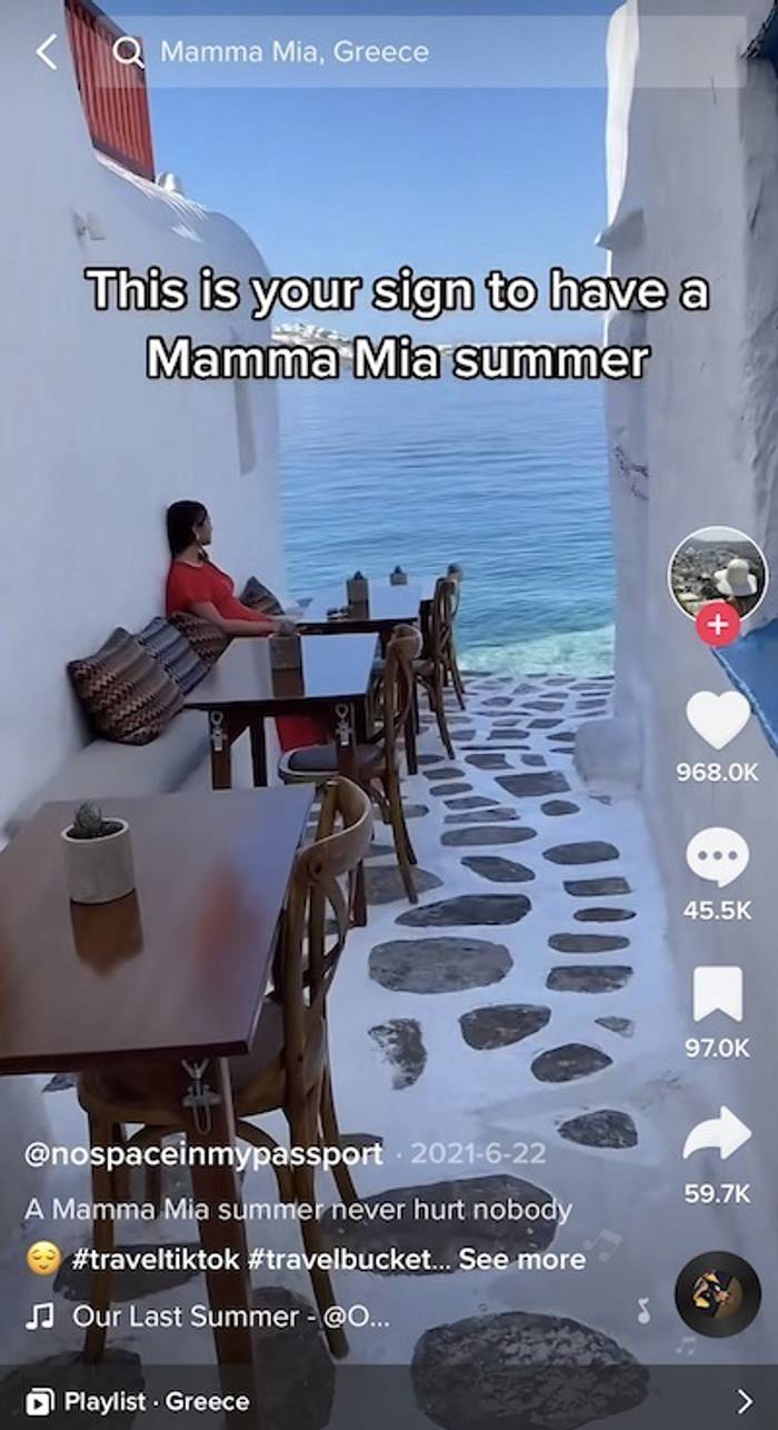 Example of a good hook on a travel TikTok.