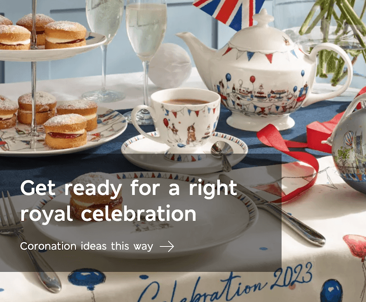 An example of how M&S is incorporating coronation messaging into its marketing messaging, saying ‘get ready for a right royal celebration’.