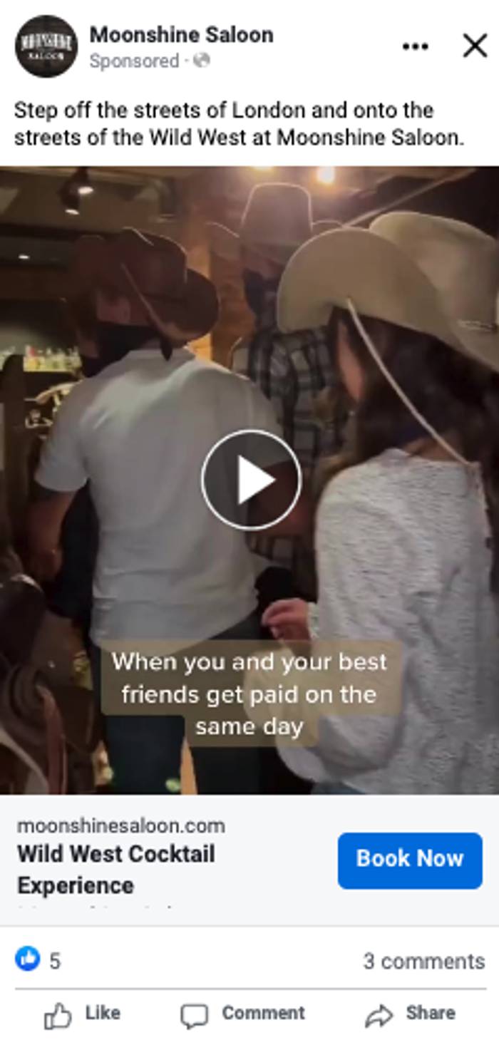 An example of a social media ad leveraging payday messaging.