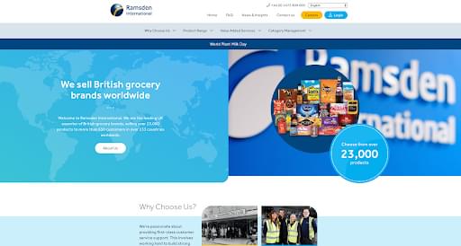 A screenshot of a modern, bold and colourful website