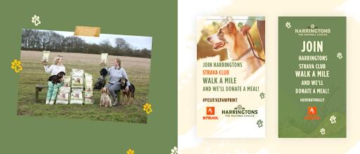 CSR campaign 'miles and meals' social posts from Harringtons