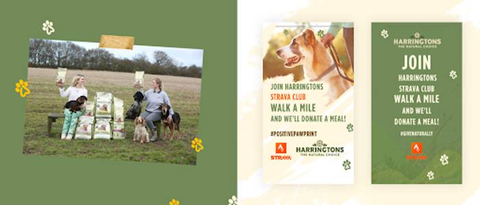 CSR campaign 'miles and meals' social posts from Harringtons