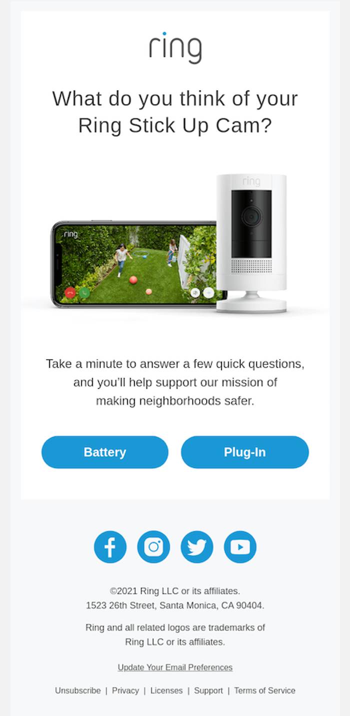 Example of a post-purchase email.