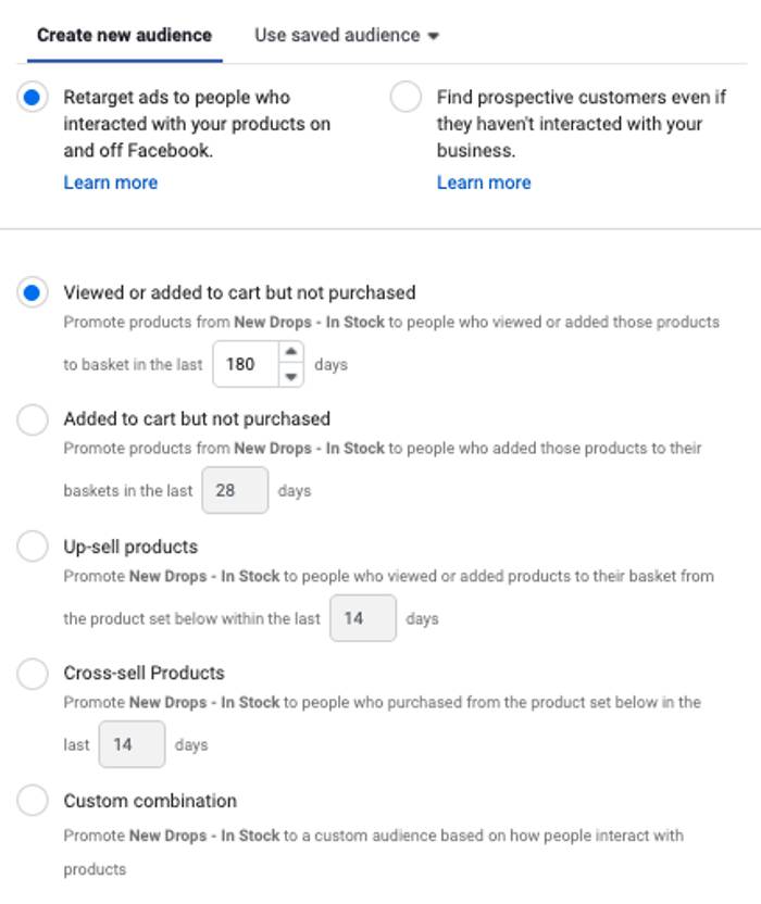 Remarketing ad set up.