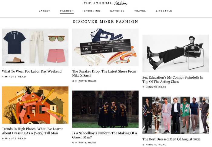 Example of blog content page.