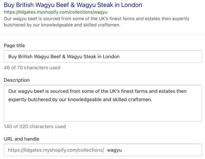 An example of a search-optimised product page.