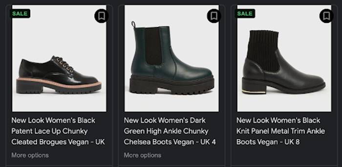 An image of three black vegan leather boots