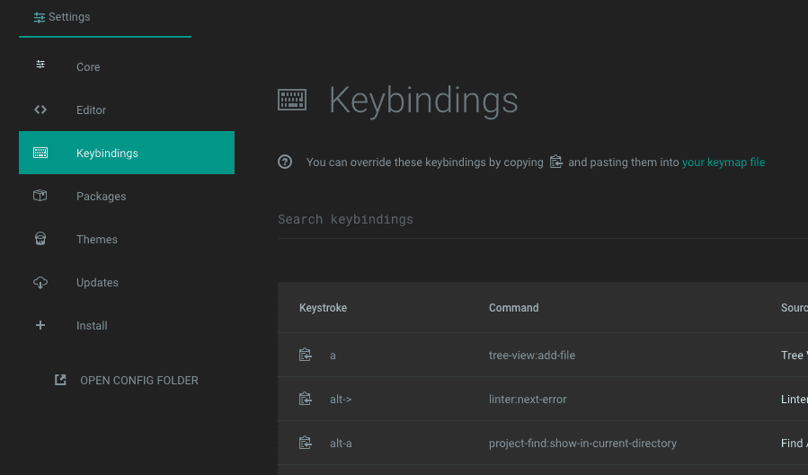 Keybindings