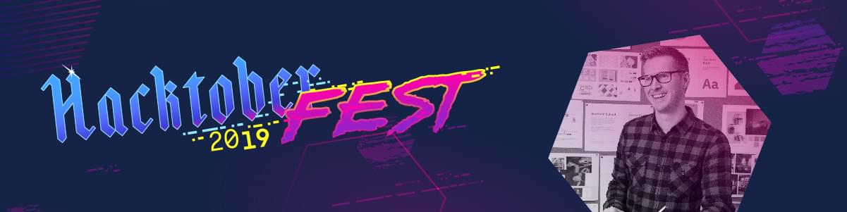 Banner for blog post about Mike van Rooyen's contribution to Hacktoberfest.