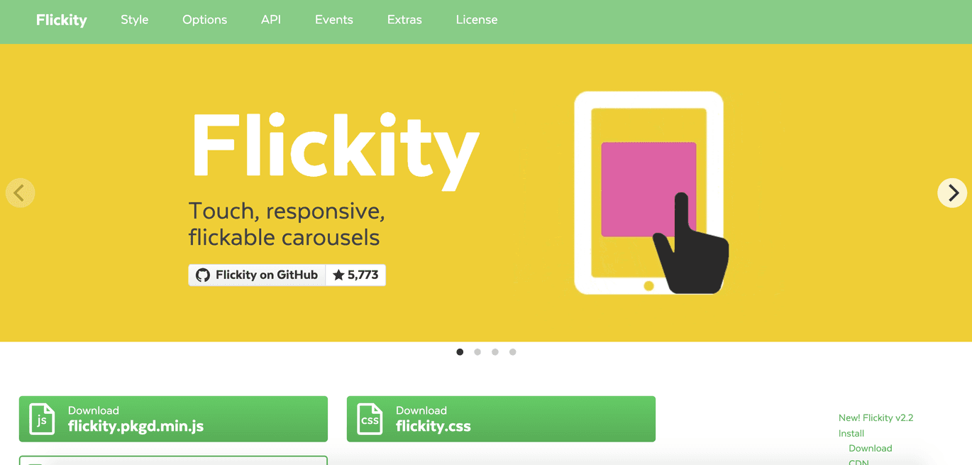 Flickity homepage