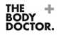 A logo featuring a stylised human figure, with the words "The Body + The Doctor" in bold, modern typography on a white background.