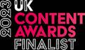 Content Awards logo in bold pink and magenta gradient capital letters on a transparent background.
