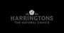 Harringtons logo featuring a flower above the brand name, with the tagline "The Natural Choice" beneath, all in a monochrome design.